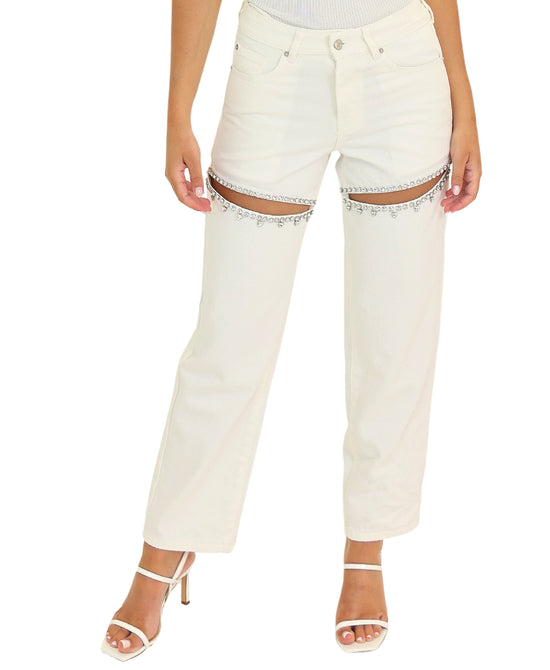 Slit Jeans w/ Crystals view 