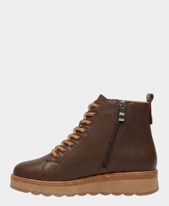 
Leather Lace Up Bootie in BROWN view 2