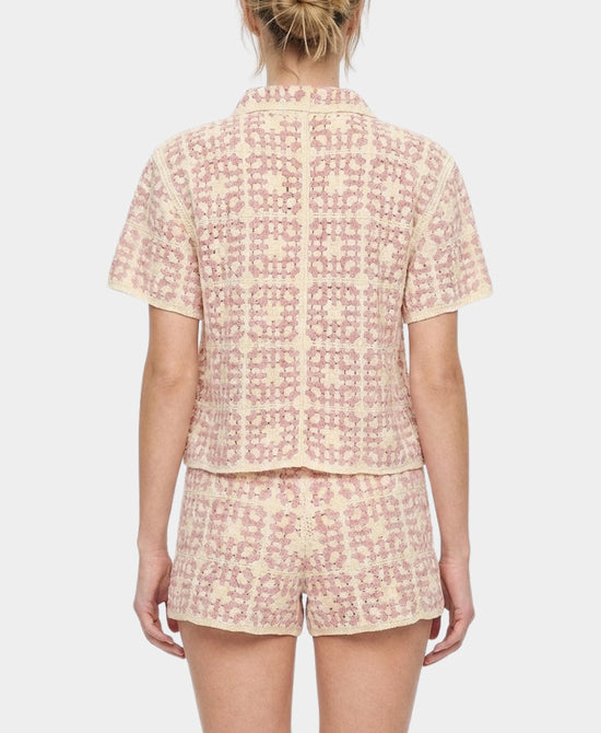 
Crochet Top in CREAM/PINK view 2