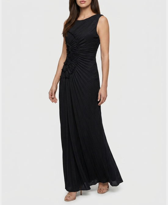 
Pleated Maxi Dress in BLACK view 1