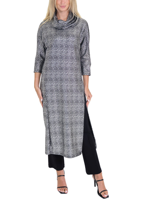 Metallic Cowl Neck Tunic view 