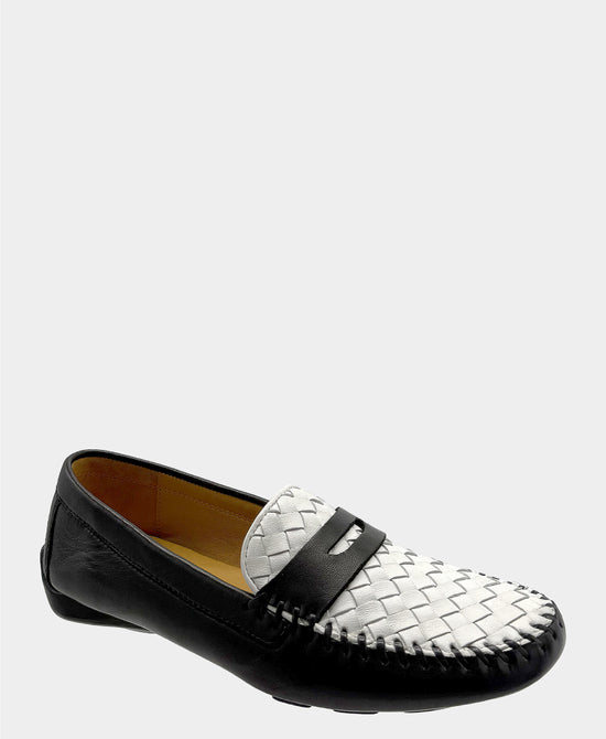 Leather Woven Color Block Loafer view 1