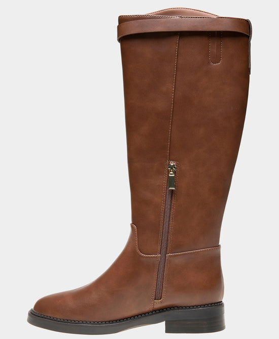 
Faux Leather Buckle Boot in COGNAC view 2