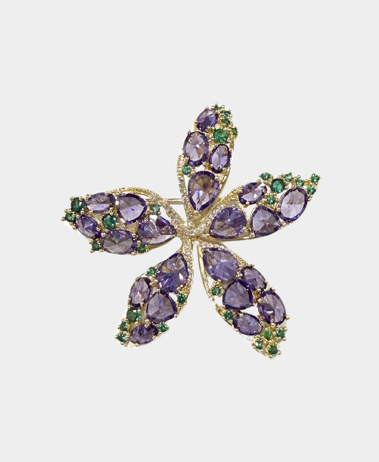 Crystal Flower Brooch view 1