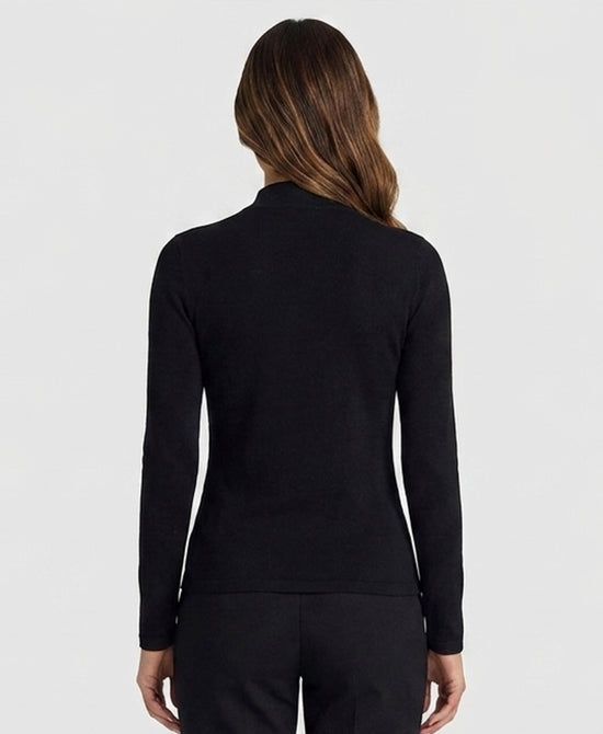 
Knit Top w/ Silver Hardware Accents in BLACK view 2