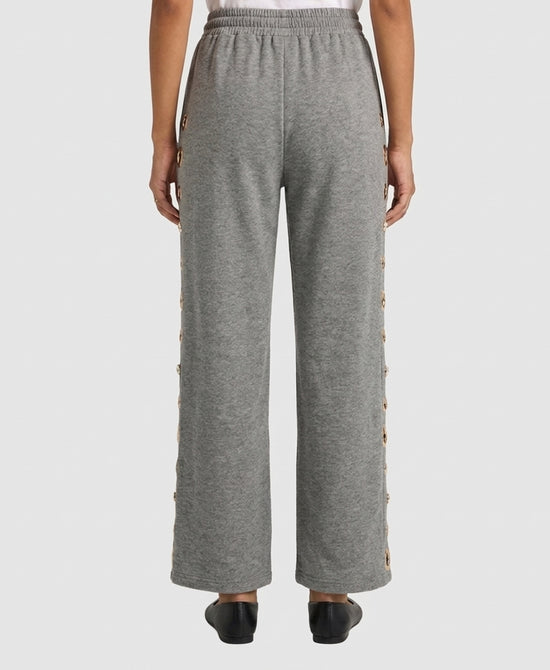 
Gold Grommet & Jeweled Track Pants in GREY view 2