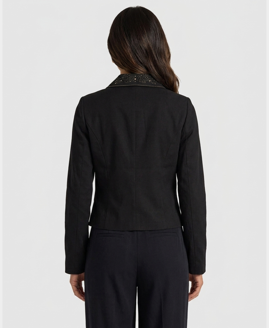 
Crystal Studded Shacket in BLACK view 2