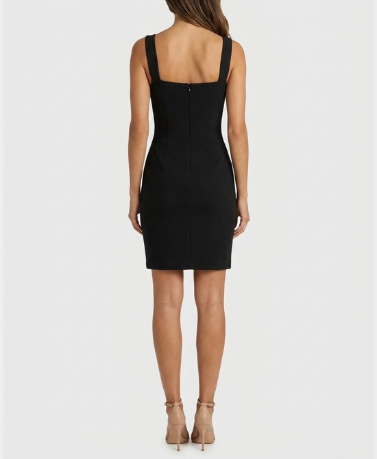 
Bandage Dress w/ Beaded Flowers in BLACK view 2