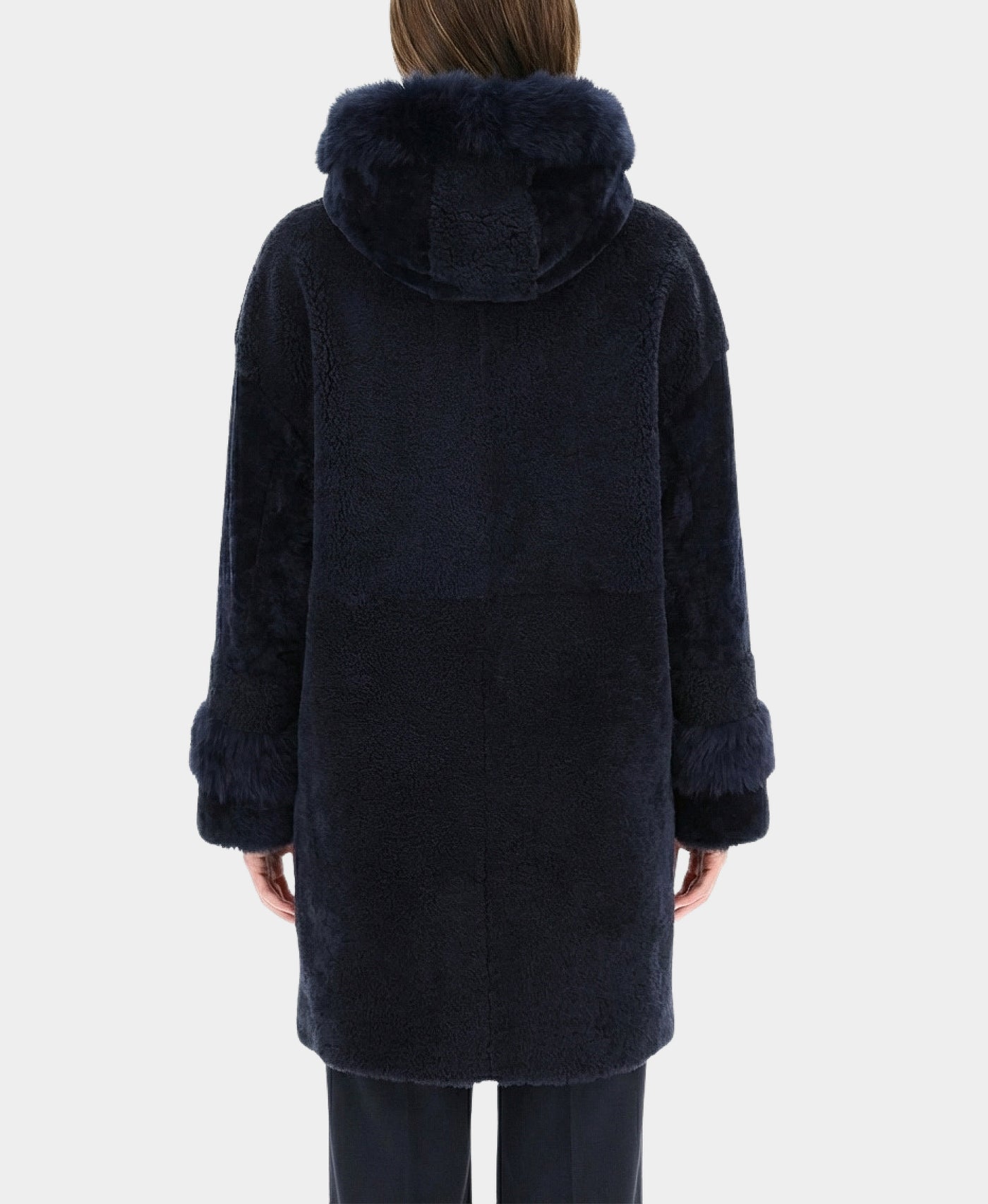 Shearling Coat w/ Removable Hood view 2