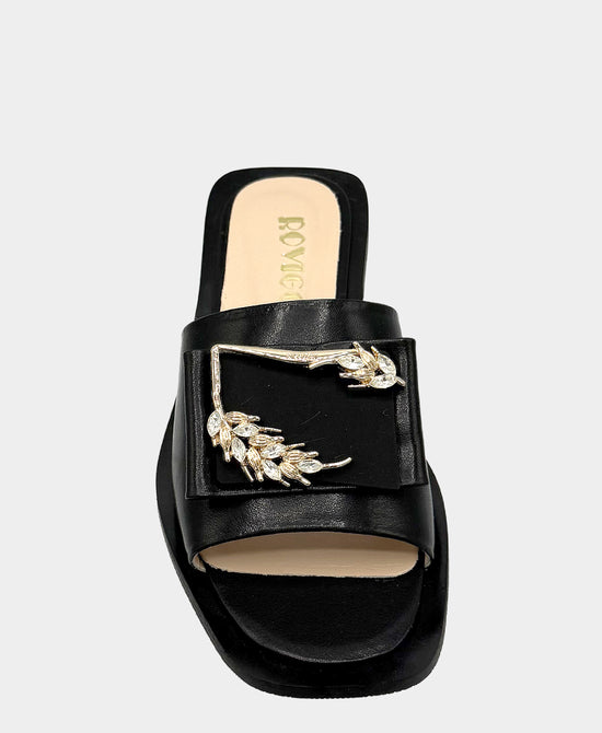 
Leather Sandal w/ Crystals in BLACK view 2