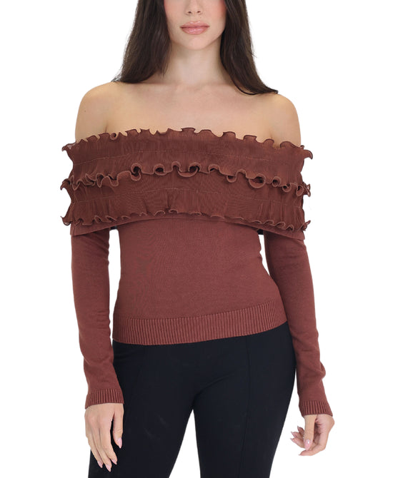 Knit Ruffle Top view 