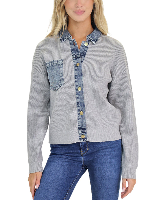 Sweater w/ Denim Trim view 