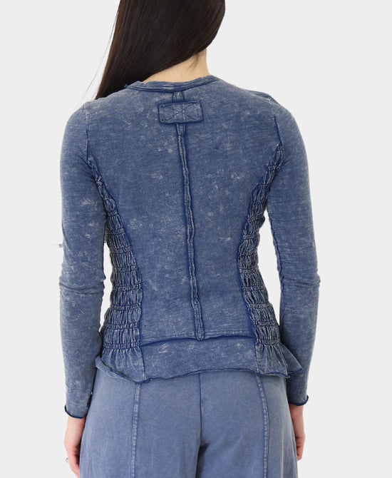 Mineral Wash Smocked Top view 