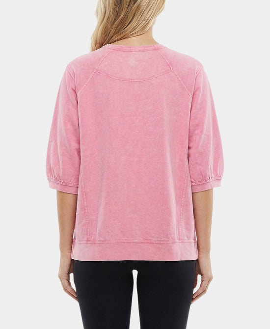 Mineral Wash Puff Sleeve Top view 2