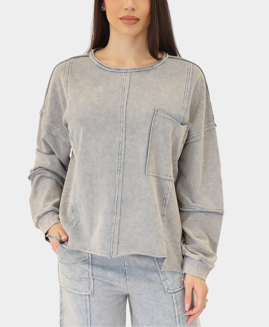 Mineral Wash Raw Edge Sweatshirt view 