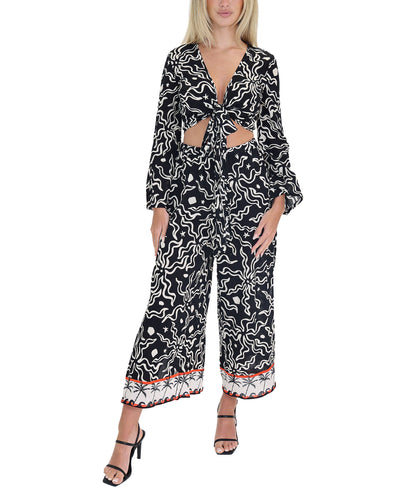 Printed Cotton Swim Cover-Up Pants image 2