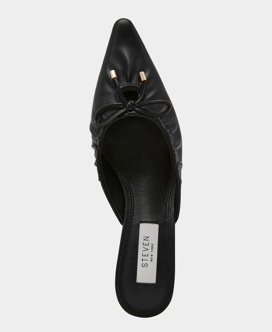 
Cinched Tie Heeled Mule in BLACK view 2