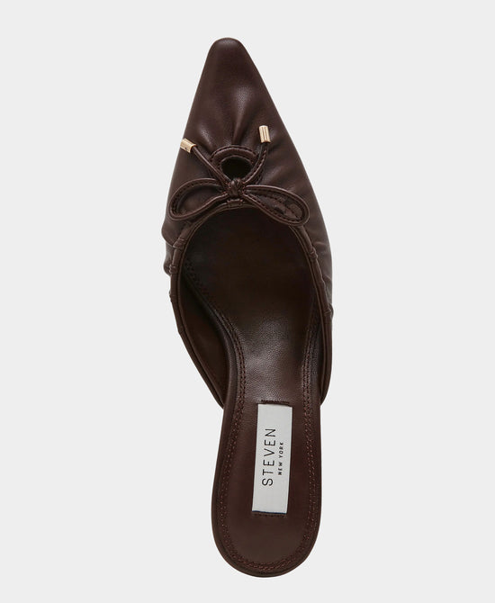 
Cinched Tie Heeled Mule in BROWN view 2