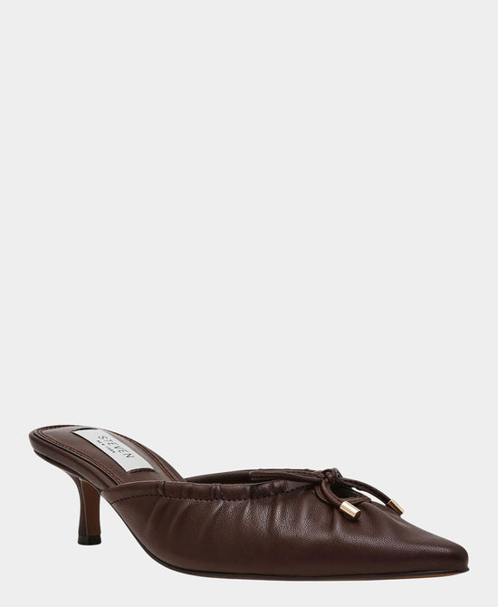 
Cinched Tie Heeled Mule in BROWN view 1