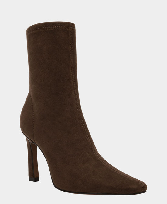
Faux Suede Bootie in DARK BROWN view 1