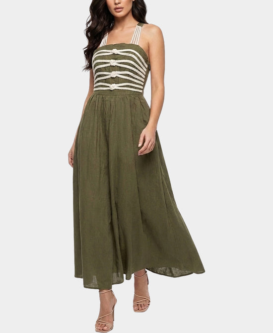 
Rope Detail Maxi Dress in OLIVE view 1