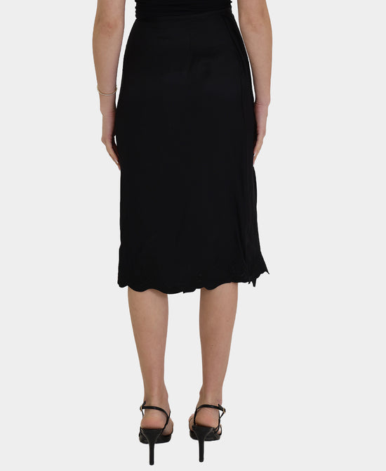 Embroidered Satin Skirt view 2