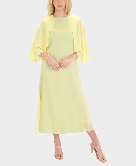 Satin Dress w/ Flutter Sleeves view 1