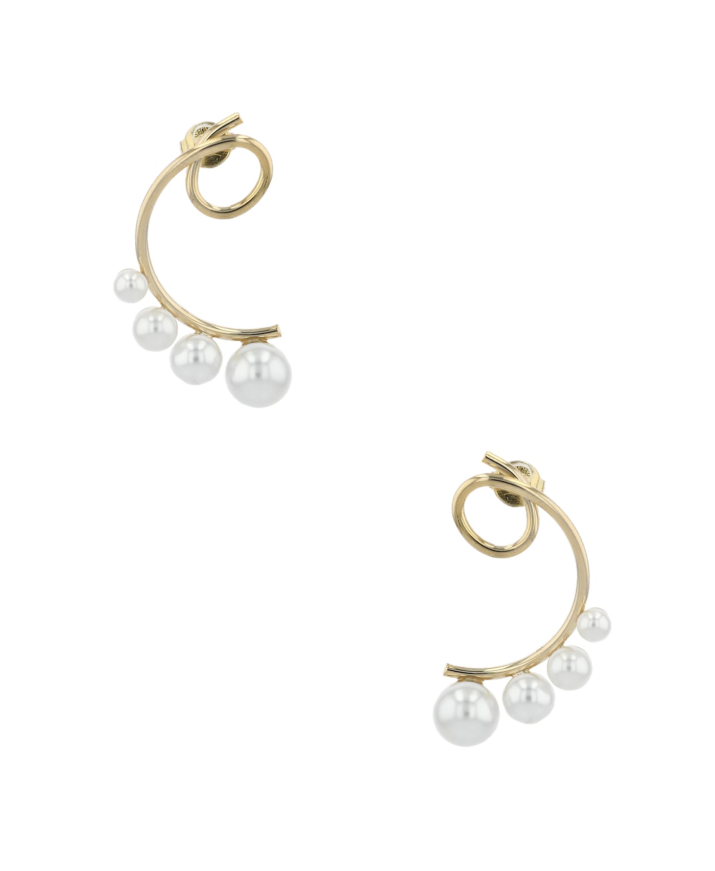 Faux Pearl Swirl Earrings image 1