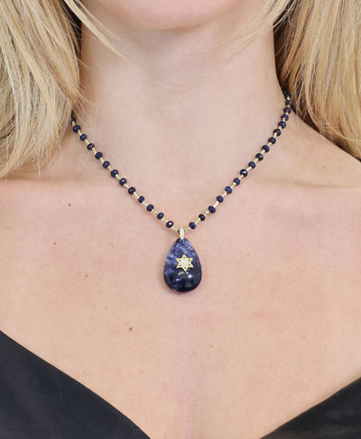Star Of David Beaded Pendant Necklace image 1