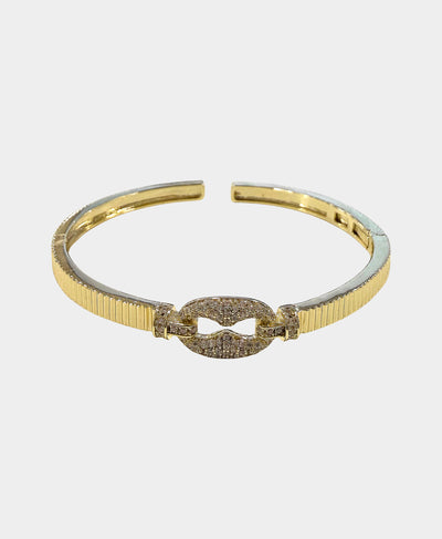 Cubic Zirconia Hinge Cuff Bracelet image 2