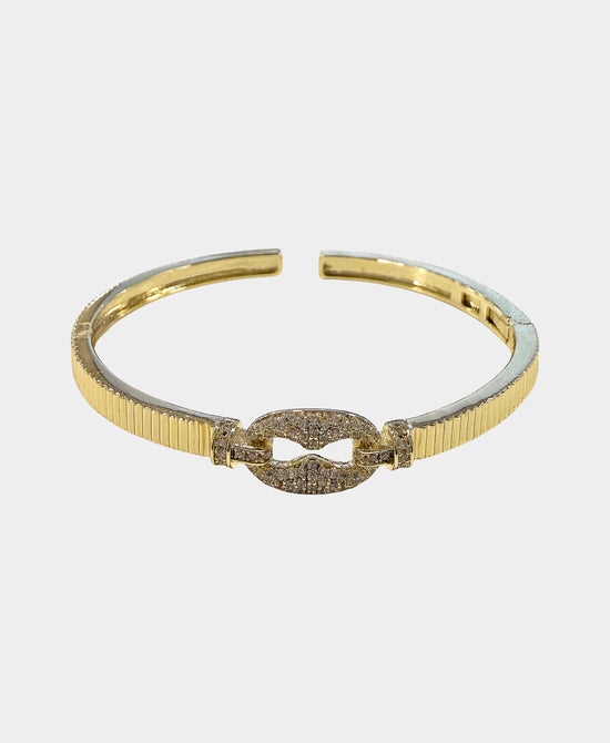 Cubic Zirconia Hinge Cuff Bracelet view 