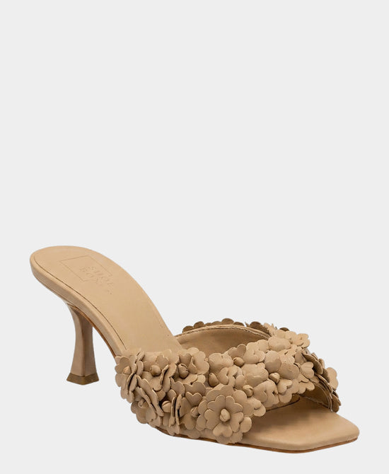 
3D Flower Heeled Sandal in NUDE view 1