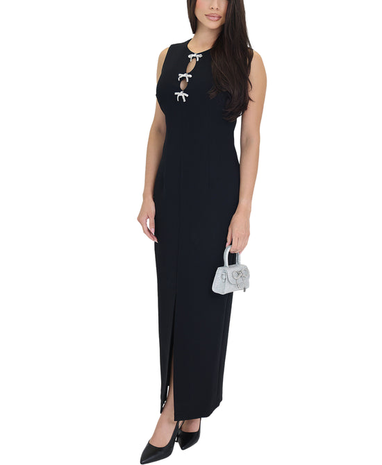 Maxi Dress w/ Rhinestone Bow Detail view 