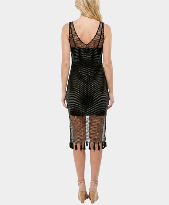 
Crochet Net Swim Cover-Up w/ Sequins in BLACK view 2