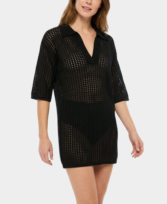 
Crochet Swim Cover-Up in BLACK view 1
