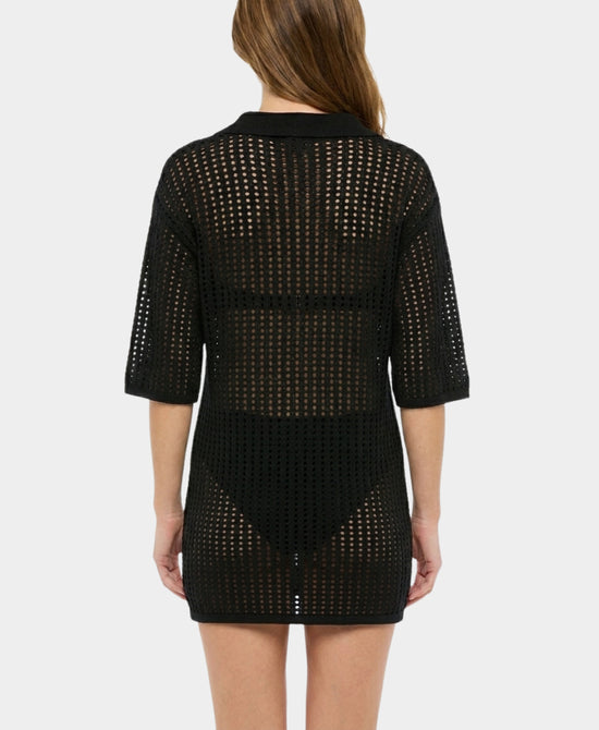 
Crochet Swim Cover-Up in BLACK view 2