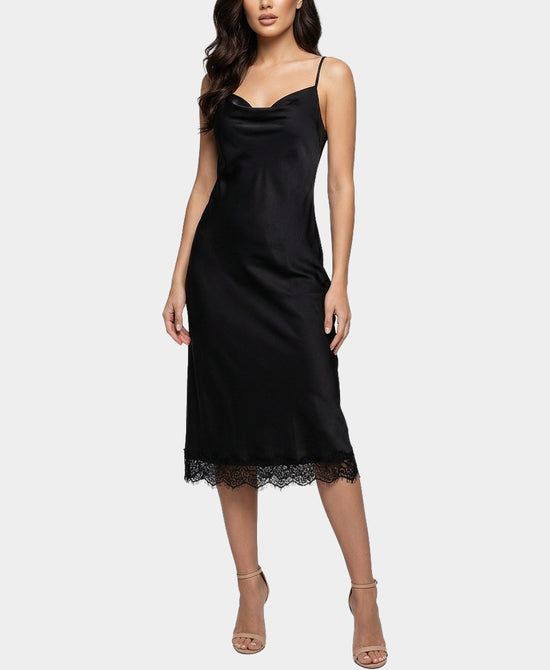 Midi Slip Dress w/ Lace Hem view 1