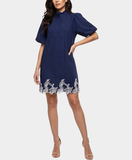 Shirt Dress w/ Embroidered Trim view 1