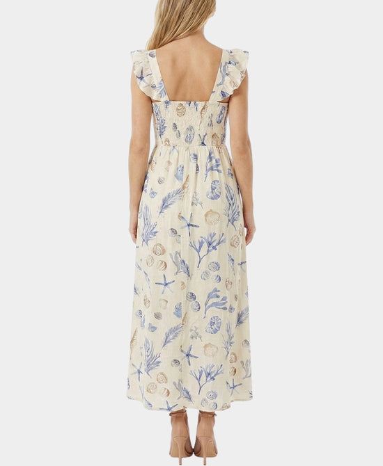 
Sea Shell Print Maxi Dress in CREAM/BLUE view 2