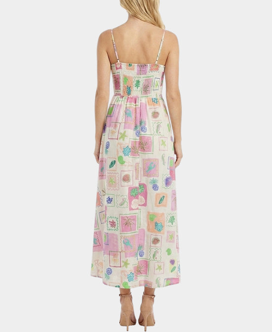 
Sea Life Print Maxi Dress in PINK MULTI view 2