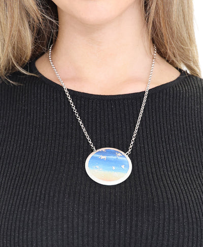 Handmade Sunset Disk Necklace image 1