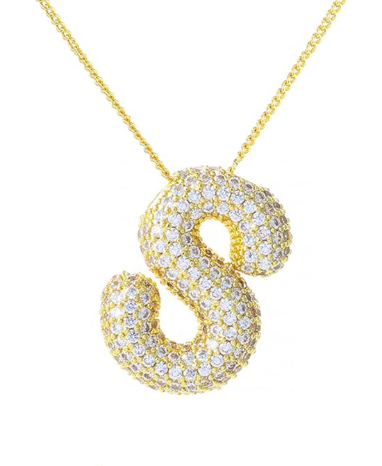 Cubic Zirconia Bubble "S" Necklace view 