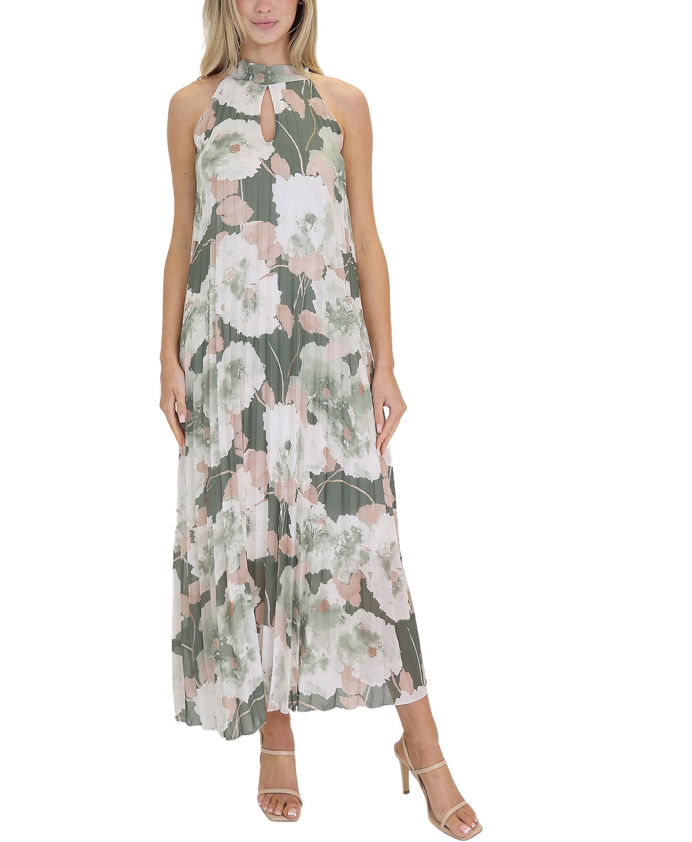 Pleated Halter Maxi Dress view 1