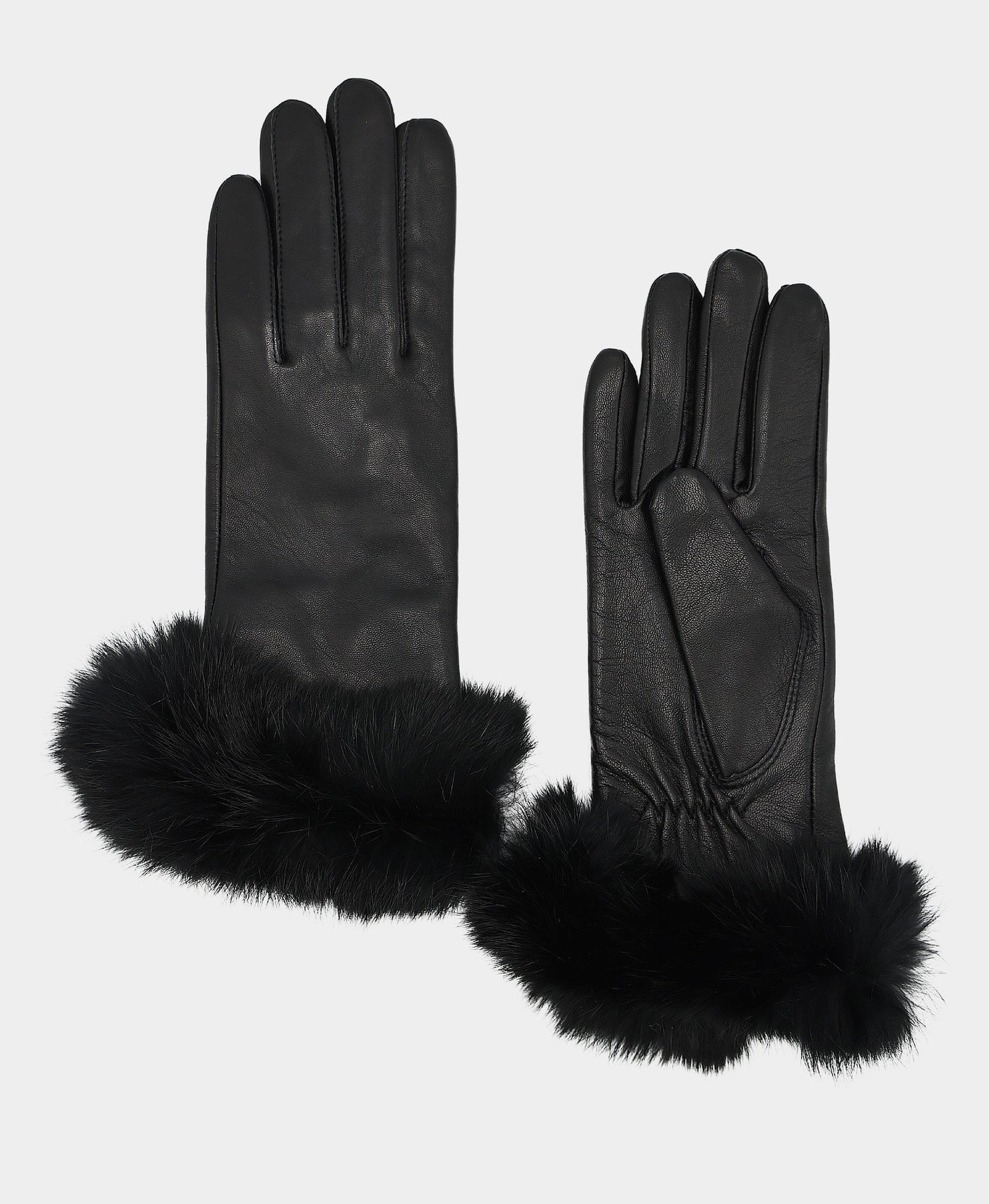 Leather Gloves w/ Fur Trim view 1