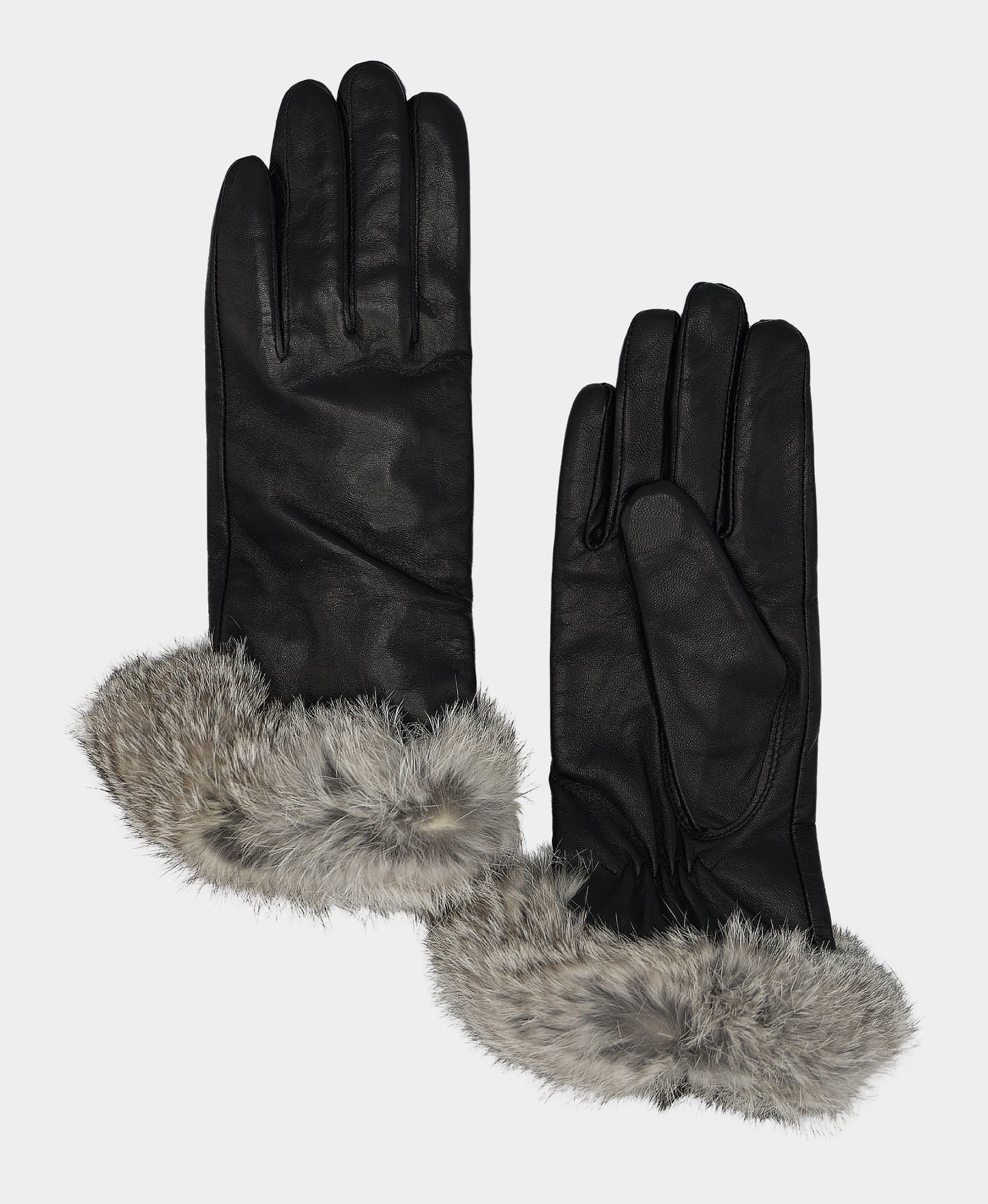 Leather Gloves w/ Fur Trim view 1