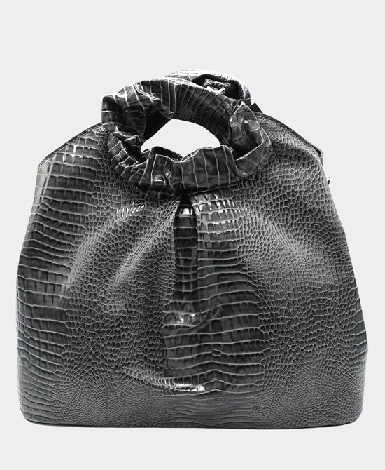 Faux Leather Croc Print Handbag view 