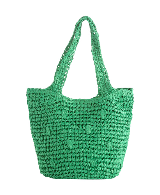Small Woven Straw Tote Bag view 1