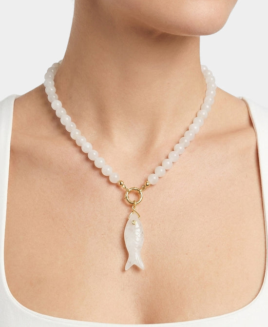 
Quartz Fish Beaded Necklace in TRANSLUCENT view 1