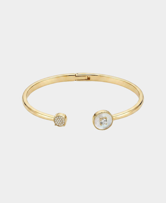 
Cubic Zirconia Stone Cuff Bracelet in GOLD/WHITE view 2