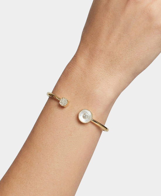 
Cubic Zirconia Stone Cuff Bracelet in GOLD/WHITE view 1